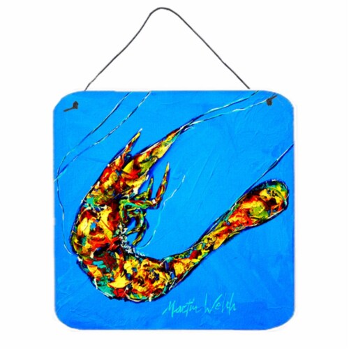 Shrimp Felix Aluminium Metal Wall or Door Hanging Prints Perspective: front