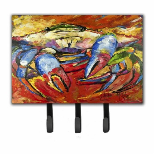 Blue Crab Red Leash & Key Holder Perspective: front
