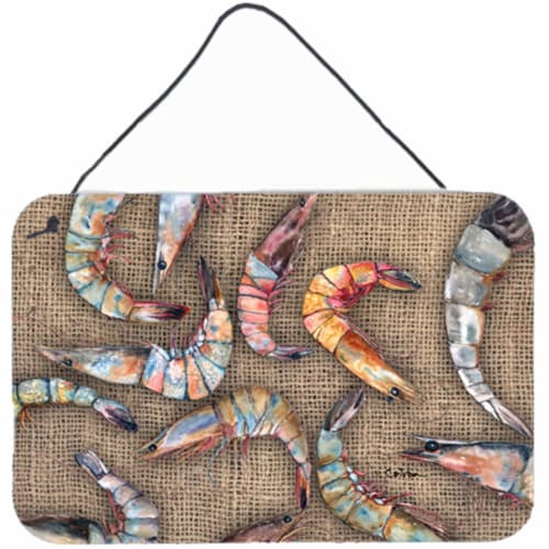 Shrimp Indoor Aluminium Metal Wall Or Door Hanging Prints Perspective: front