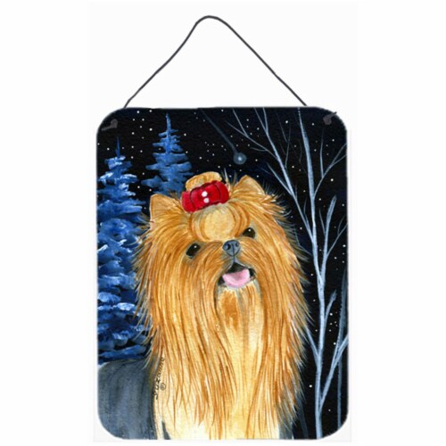 12 x 16 in. Starry Night Yorkie Aluminium Metal Wall Or Door Hanging Prints Perspective: front