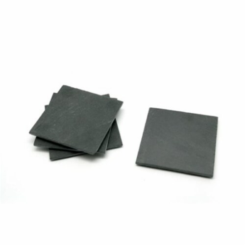 4 x 4 in. Slate Coasters, Black - Set of 4 Perspective: front
