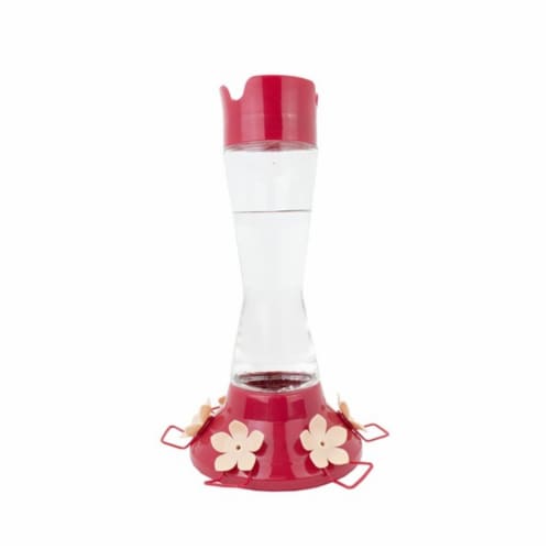 20oz Top Fill Pinch Waist Glass Hummingbird Feeder Perspective: front