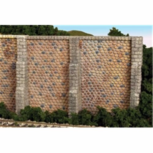HO Retain Wall Field Stone - Pack of 2 Perspective: front