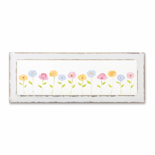 DS 24 x 9 in. Screen & Wood Floral Frame Perspective: front