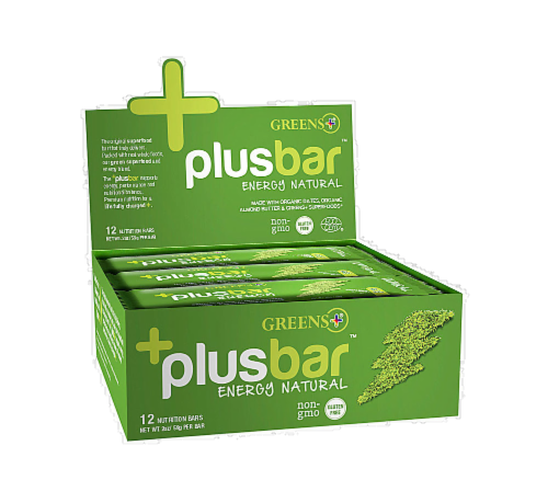 Greens Plusbar Natural Energy Nutrition Bars Perspective: front