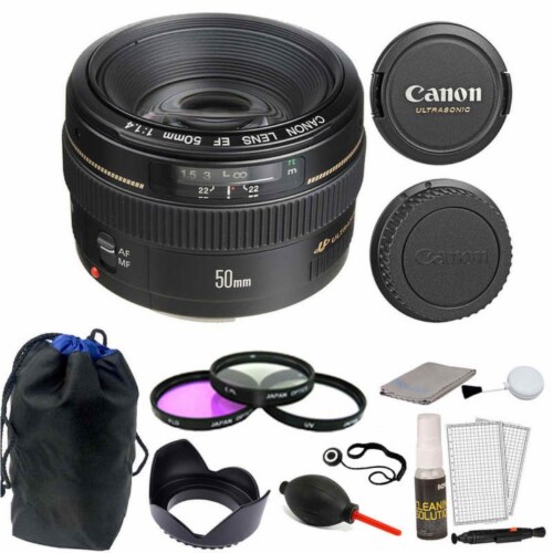 fokus længes efter lava Canon Ef 50mm F/1.4 Usm Autofocus Lens With Accessories For Canon T6s 80d  70d 6d, 1 - Pick 'n Save