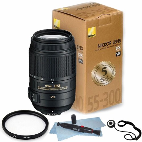 Nikon Af-s Dx Nikkor 55-300mm F/4.5-5.6g Ed Vr Lens + 58mm Uv