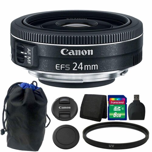 Canon Ef-s 24mm F/2.8 Stm Lens 8gb Accessory Kit For Canon Digital Slr Camera Perspective: front