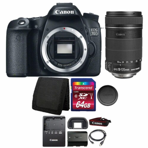 Canon Eos 70d 20.2mp Digital Slr Camera With 18-135mm Lens & 64gb