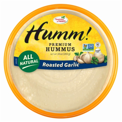 Fountain of Health Humm! Roasted Garlic Hummus Perspective: front