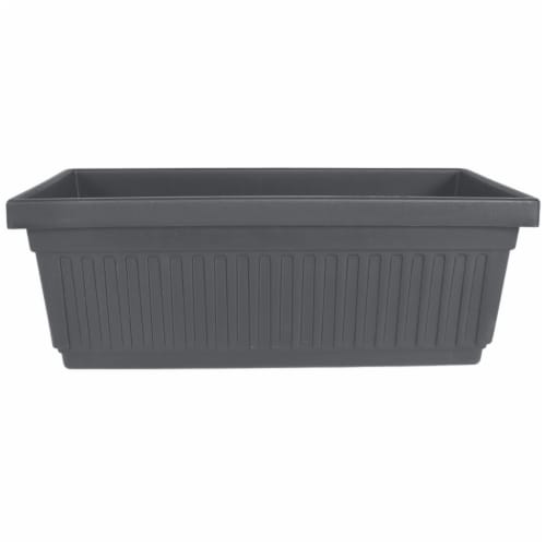 The HC Companies Venetian Window Box Planter - Warm Gray Perspective: front
