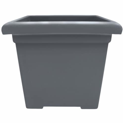 The HC Companies Square Accent Planter - Warm Gray Perspective: front