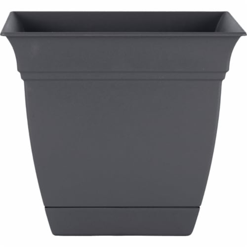 The HC Companies Square Eclipse Planter - Warm Gray Perspective: front