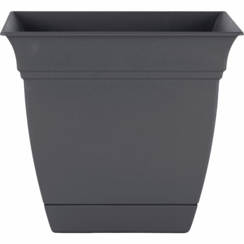 The HC Companies Eclipse Resin Planter - Warm Gray Perspective: front