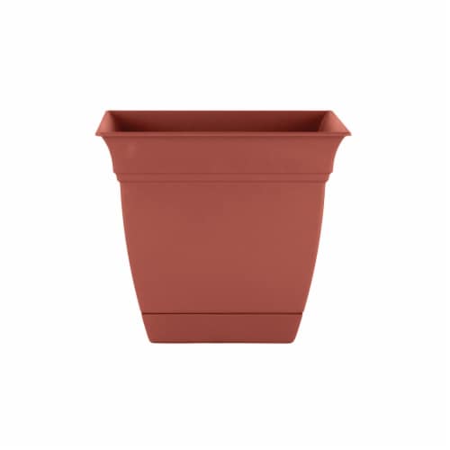 The HC Companies Eclipse Resin Clay Planter Perspective: front