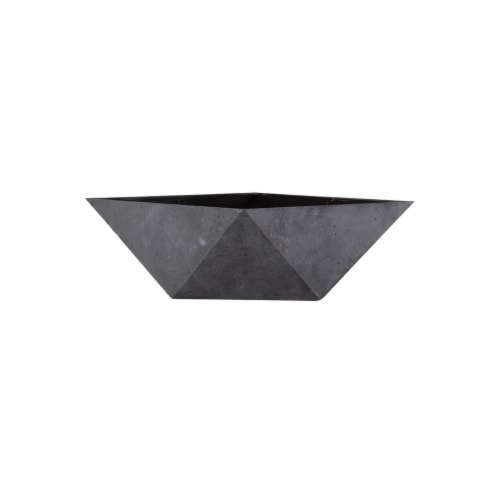 The HC Companies Deco Faceted Bowl - Faux Concrete Perspective: front