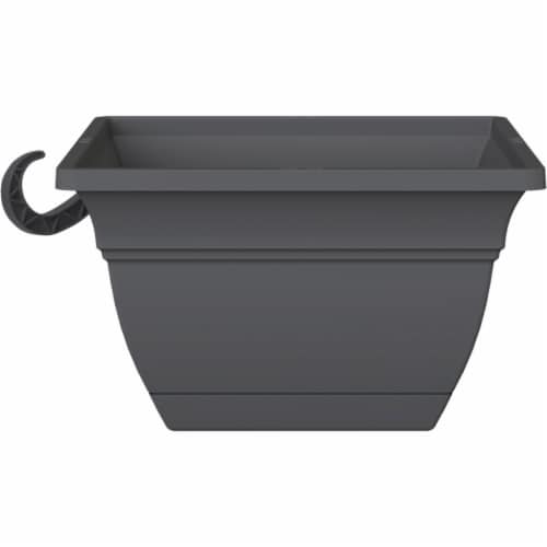 The HC Companies Eclipse Warm Grey Square Hanging Basket Perspective: front