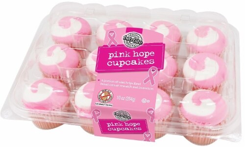 Two-Bite Pink Hope Cupcakes Perspective: front