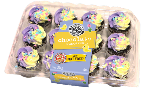 Two-Bite Chocolate Spring Cupcakes Perspective: front