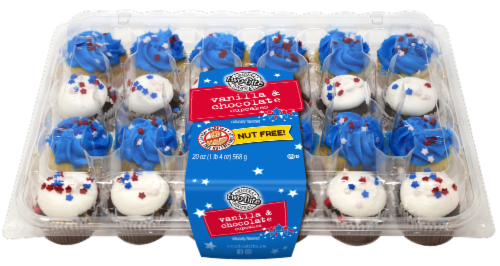 Two-Bite® Patriotic Vanilla & Chocolate Cupcakes Perspective: front