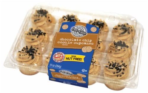 Two-Bite Chocolate Chip Cookie Cupcakes Perspective: front