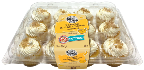 Two-Bite Banana Cream Cheese Cupcakes Perspective: front