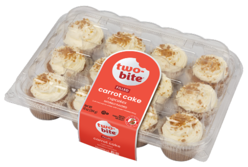 Two-Bite® Mini Carrot Cake Premium Cupcakes Perspective: front