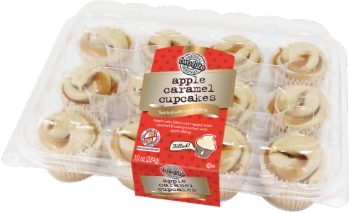 Two-Bite Apple Caramel Cupcakes Perspective: front