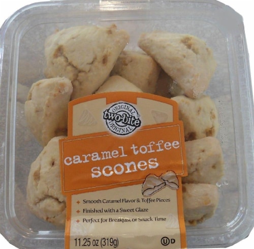 Two-Bite Caramel Toffee Scones Perspective: front