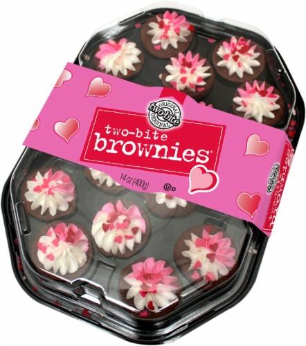 Two-Bite Pink Iced Brownie Tray Perspective: front