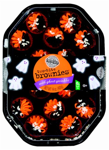Two-Bite Orange & Black Brownies Tray Perspective: front