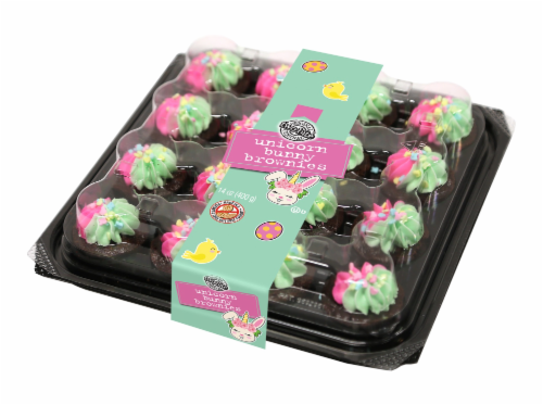 Two-Bite Unicorn Bunny Brownies Party Platter Perspective: front