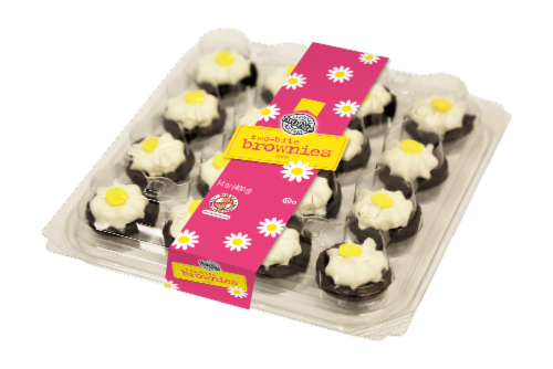 Two-Bite Daisy Party Planner Brownies Perspective: front