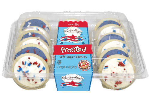 Kimberley's Bakeshoppe Vanilla Frosted Cookies - Patriotic Blue/White Perspective: front