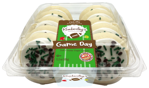 Kimbereley's Bakeshoppe Vanilla Football Frosted Cookies Perspective: front