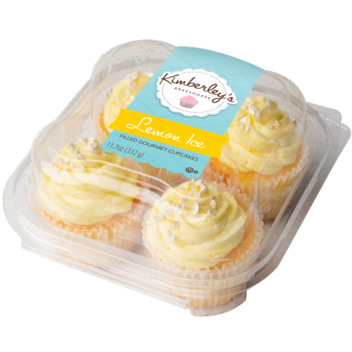 Kimberley's Bakeshoppe Lemon Ice Filled Gourmet Cupcakes Perspective: front