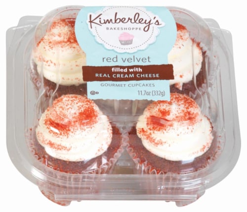 Kimberley's Bakeshoppe Red Velvet Cupcakes 4 Count Perspective: front