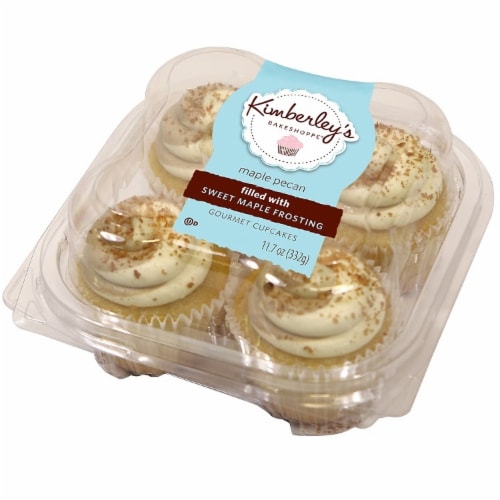 Kimberley's Bakeshoppe Maple Pecan Cupcakes 4 Count Perspective: front