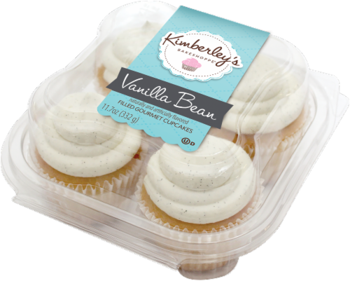 Kimberley's Bakeshoppe Vanilla Bean Filled Gourmet Cupcakes Perspective: front