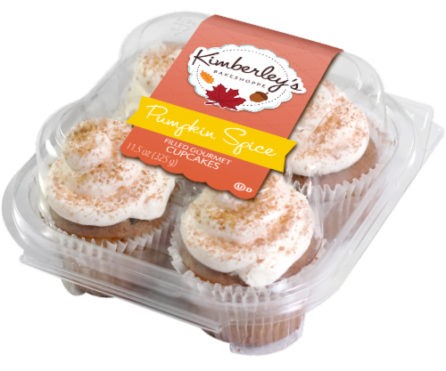 Kimberley's Bakeshoppe™ Pumpkin Spice Filled Gourmet Cupcakes Perspective: front