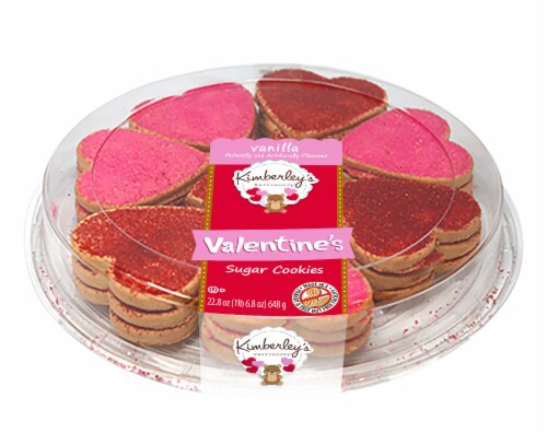 Kimberley's Bakeshoppe Heart Sugar Cookies Tray Perspective: front