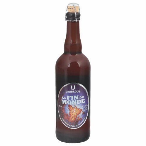 Unibroue La Fin Du Monde Ale Beer Single Bottle Perspective: front