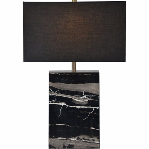 Renwil Modern Glamour Rydell Table Lamp in Black and White Perspective: front