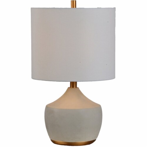 Renwil New Traditional Horme Table Lamp in Gray and White Perspective: front