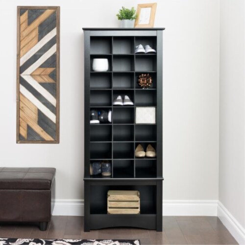 Prepac Tall Shoe Cubbie Cabinet in Black, 1 - Kroger