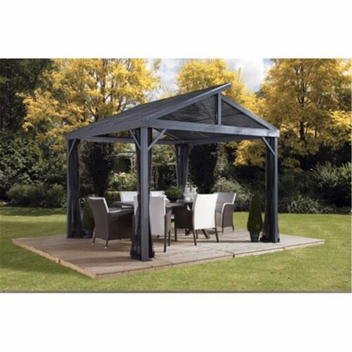 Sojag 500-9162806 8 x 8 ft. Sanibel No.93LLL Gazebo Steel Roof Perspective: front