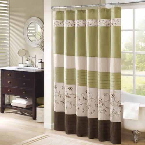 Madison Park MP70-1918 Serene Shower Curtain 72x72 green,72x72 Perspective: front