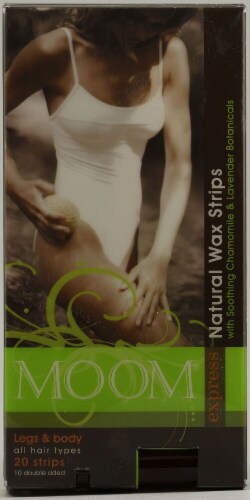 Moom  Express Pre Wax Strips For Legs And Body Perspective: front