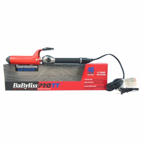 BaBylissPRO Babyliss PRO Tourmaline 500 Ceramic Professional Curling Iron BTM5150SC Red, 1.5 Inch - Food 4 Less