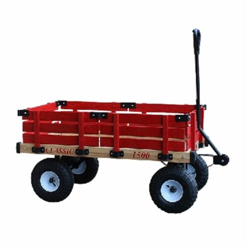 Millside Industries 1500-410 20 in. x 38 in. Wooden Wagon with 4 in. x 10 in. Tires Perspective: front